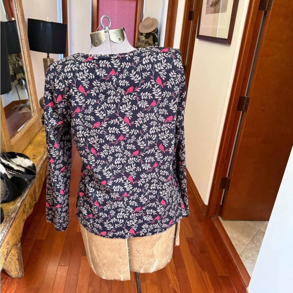 Croft & Barrow Black and Pink Floral Blouse M - Picture 2 of 5